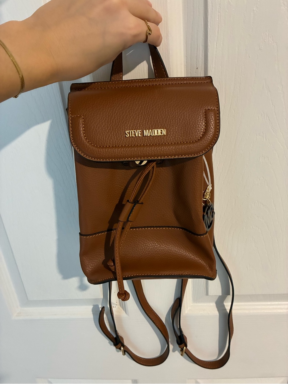 Steve Madden Brown Leather Mini Backpack - Brand New with Tags